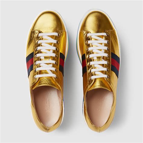 black and gold gucci sneakers|gucci sequin tennis shoes.